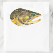 Brook Trout Fisherman Ovale Sticker (Tas)