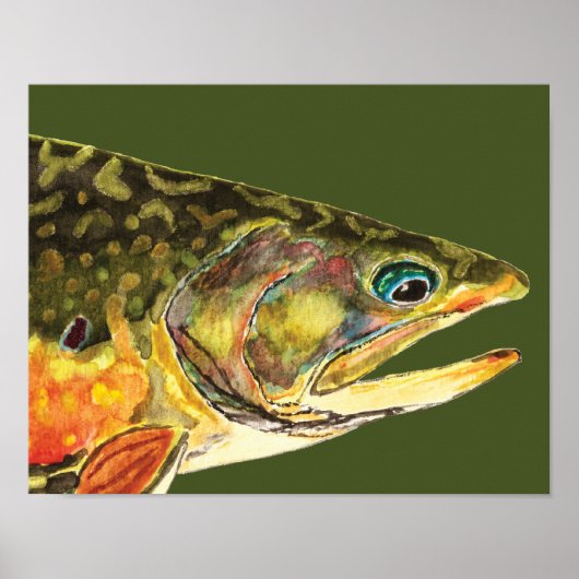 Brook Trout Fisherman Poster (Voorkant)