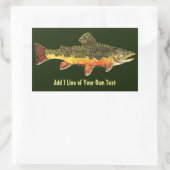 Brook Trout Fisherman Rechthoekige Sticker (Tas)
