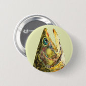 Brook Trout Fisherman Ronde Button 5,7 Cm (Voorkant /achterkant)