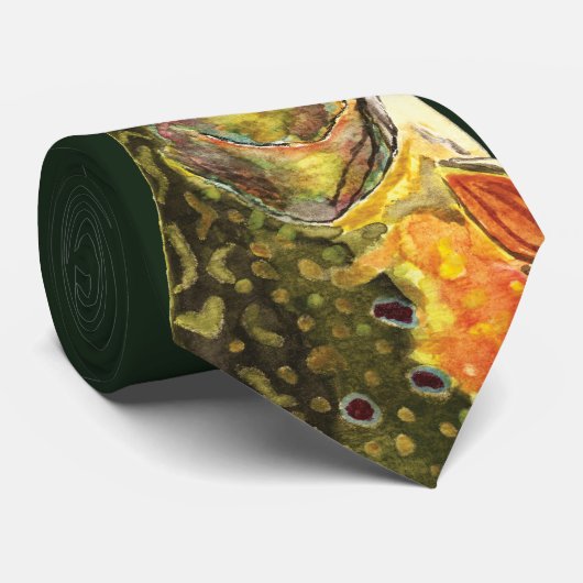 Brook Trout Fisherman Stropdas (Opgerold)