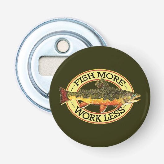 Brook Trout Fisherman's Button Flesopener (Voorkant)