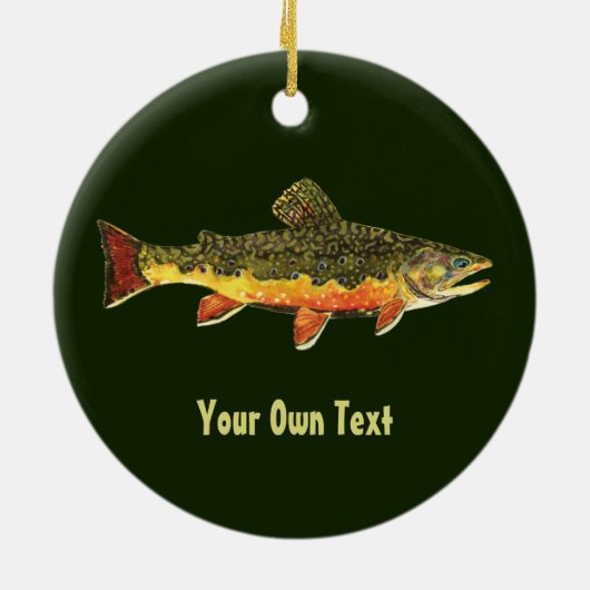 Brook Trout Fisherman's Keramisch Ornament (Achterkant)