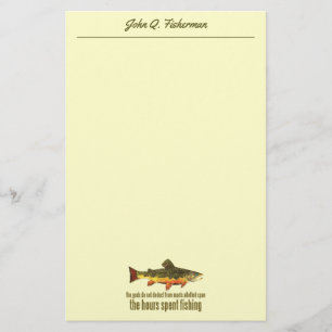 Brook Trout Fly Fisherman Angling Gezegde Briefpapier