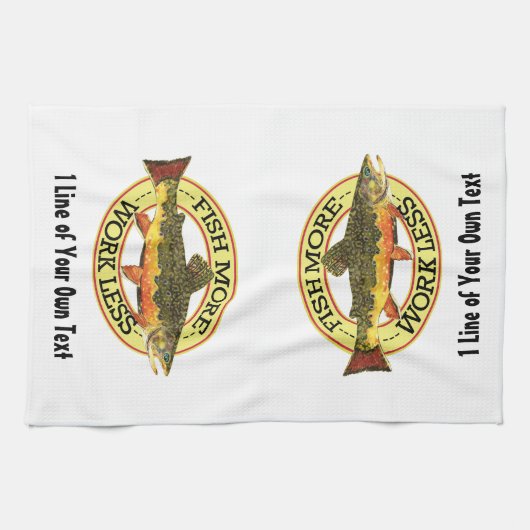 Brook Trout Fly Fisherman Theedoek (Horizontaal)