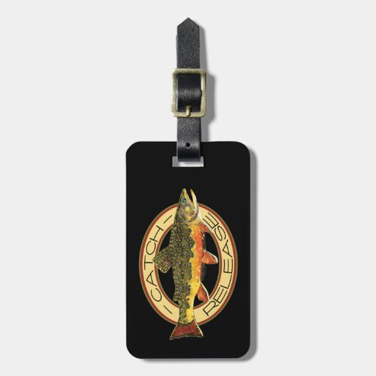 Brook Trout Fly Fishing Bagagelabel (Voorkant verticaal)