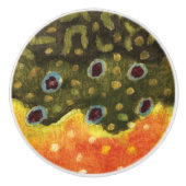 Brook Trout Fly Fishing Ichthyologist Angler's Keramische Knop (Voorkant)