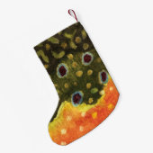 Brook Trout Fly Fishing Ichthyologist Angler's Kleine Kerstsok (Achterkant (Hangend))