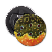 Brook Trout Fly Fishing Ithyology Angler's Button Flesopener (Voorkant)