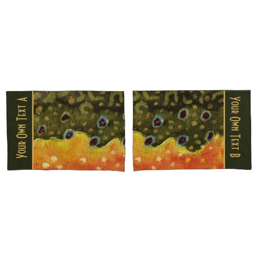 Brook Trout Fly Fishing Ithyology Angler's Kussensloop (Voorkant-Set)