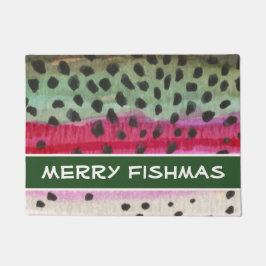 Brook Trout Fly Fishing Kerstmis Welkom Deurmat