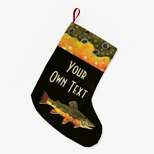 Brook Trout Fly Fishing Kleine Kerstsok (Voorkant (Hangend))