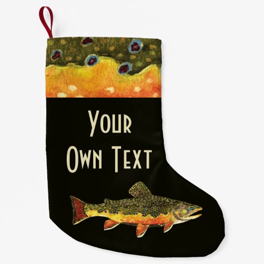 Brook Trout Fly Fishing Kleine Kerstsok (Voorkant)