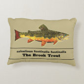 Brook Trout Fly Fishing Latijnse Name Ichthyology Accent Kussen (Achterkant)