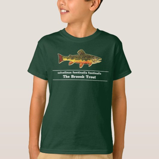 Brook Trout Fly Fishing Latijnse Name Ichthyology T-shirt (Voorkant)