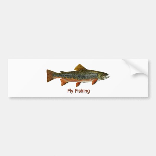 Brook Trout Fly Fishing Logo Bumpersticker (Voorkant)