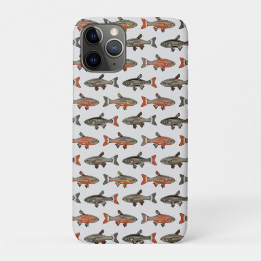 Brook Trout Grijs Geel Sinaasappel op Lichtgrijs N Case-Mate iPhone Case (Achterkant)