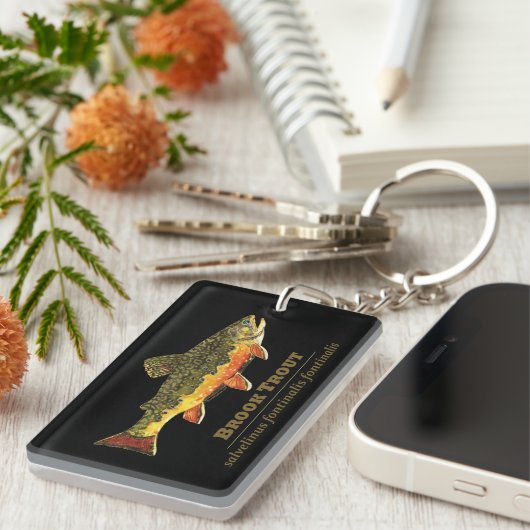Brook Trout, Latijn Sleutelhanger (Voorkant Rechts)
