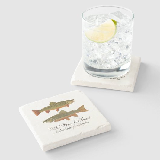 Brook Trout Marble Onderzetter (Zijkant)