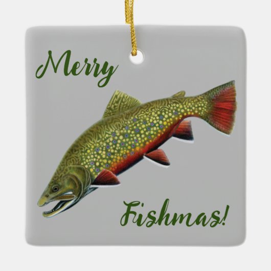 Brook Trout Merry Fishmas Ornament (Voorkant)