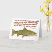 Brook Trout met humoristische quote Kaart (Gele Bloem)