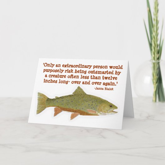 Brook Trout met humoristische quote Kaart (Voorkant)
