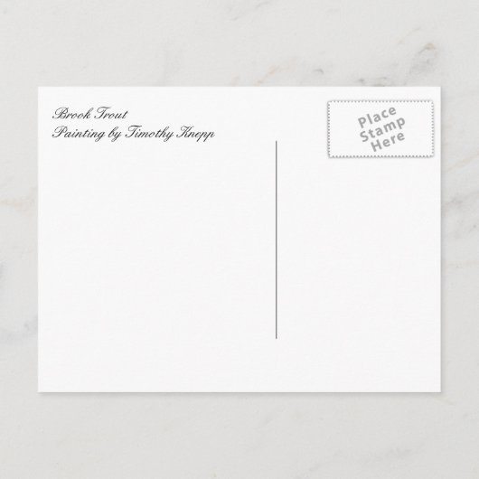 Brook Trout schilderij Briefkaart (Achterkant)