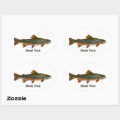 Brook Trout (titel) Ovale Sticker (Vel)