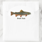 Brook Trout (titel) Ovale Sticker (Tas)