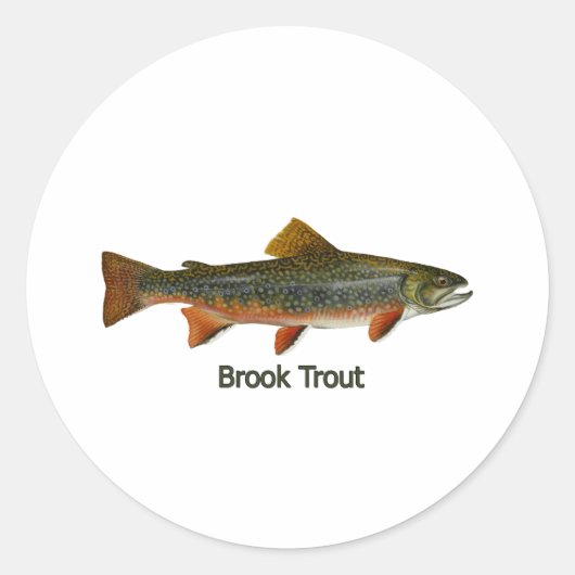 Brook Trout (titel) Ronde Sticker (Voorkant)