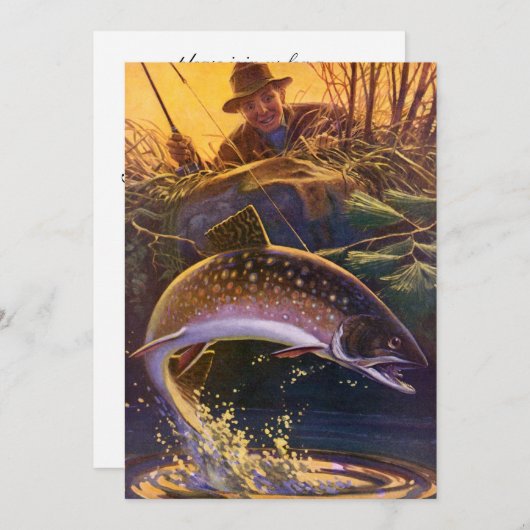  Brook Trout Visser Pensioen Partij Kaart (Voorkant / Achterkant)