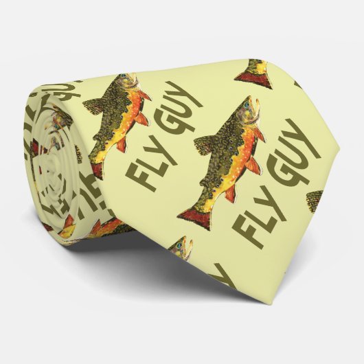 Brook Trout Vist | Fly Guy Stropdas (Opgerold)