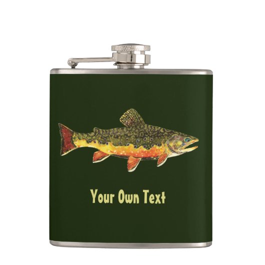 Brook Trout Vist Heupfles (Voorkant)