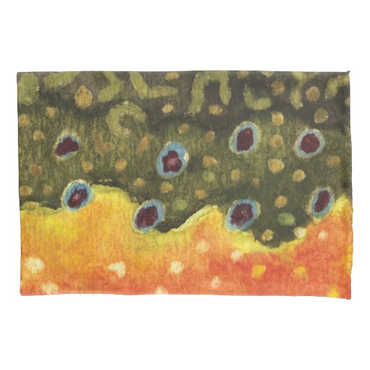 Brook Trout Vist Kussensloop (Voorkant-Links)