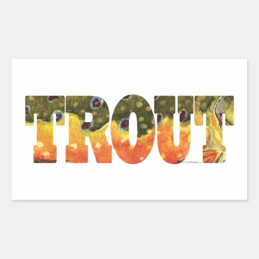 Brook Trout Vist Rechthoekige Sticker (Voorkant)