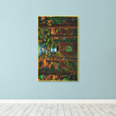 Brookdale Lodge Dining RoomBrookdale, CA Canvas Afdruk (Insitu (Houten vloer))