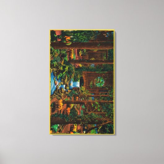 Brookdale Lodge Dining RoomBrookdale, CA Canvas Afdruk (Voorkant)