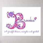 Brooke B initiaal doedle art Poster (Voorkant)