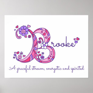 Brooke B initiaal doedle art Poster