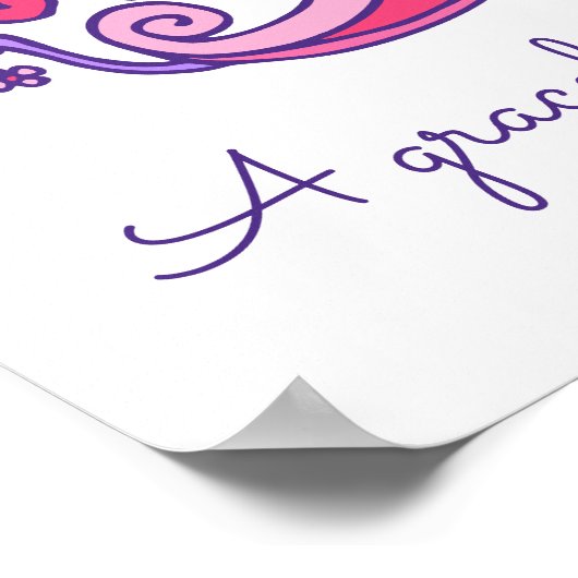 Brooke B initiaal doedle art Poster (Hoek)