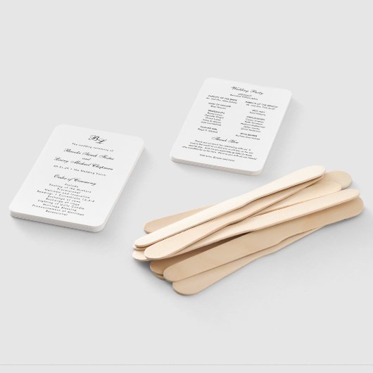 Brooke Classic Script Elegant Wedding Program Handwaaier (Niet-gemonteerd)