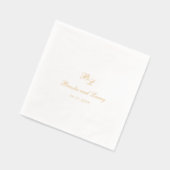 Brooke Classic Script Monogram Elegante bruiloft Folie Servetten (Links)