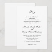 Brooke Classic Script Monogram Elegante bruiloft Kaart (Voorkant / Achterkant)