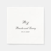 Brooke Classic Script Monogram Elegante bruiloft Servet (Voorkant)