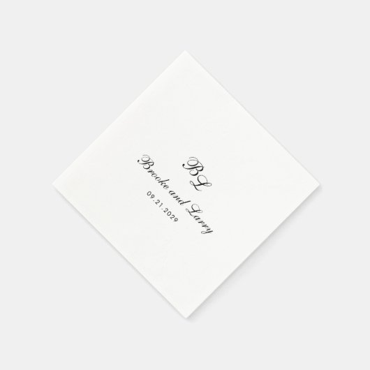 Brooke Classic Script Monogram Elegante bruiloft Servet (Hoek)
