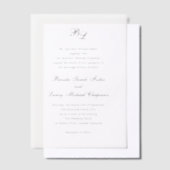 Brooke Classic Script Monogram Elegante bruiloft Vellum Uitnodigingen (Offset)