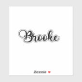 Brooke Naam - Handgeschreven kalligrafie Sticker (Vel)