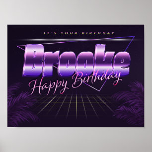 Brooke Name Vorname retro Poster Geburtstag