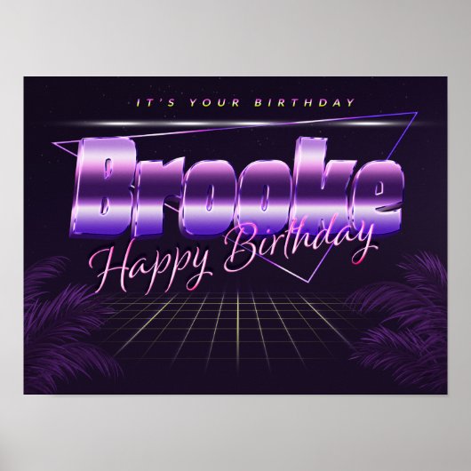 Brooke Name Vorname retro Poster Geburtstag (Voorkant)