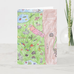 Brooke's world of animals greeting card kaart
